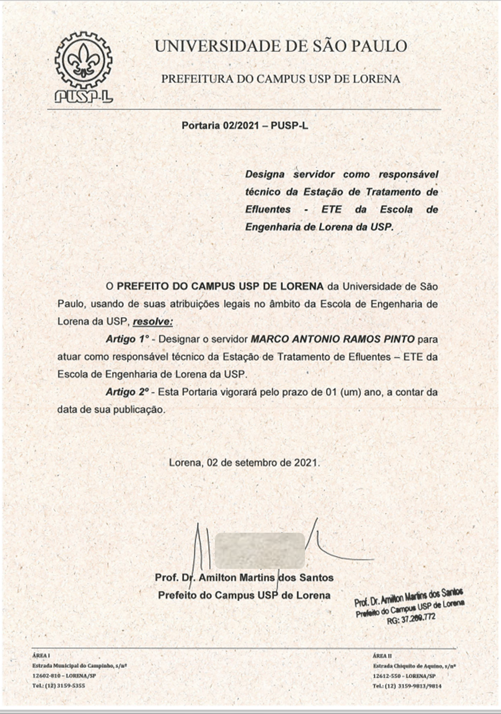 Nota Prefeitura do Campus - ETE
