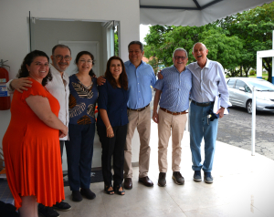 Da direita para esquerda: Maria Letícia, Caio de Andrade, Aparecida Uchõas, Neide Oliveira, Vanderlei Ribeiro, Prof. Amilton Martins e Prof. Sérgio Cobianchi. Foto: Simone Colombo