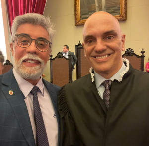 Diretor da EEL/USP, Prof. Silvio Silverio e o Ministro Alexandre de Moraes