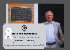 Nota de Falecimento. Prof. Pinatti