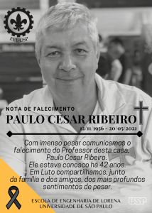 Nota de Falecimento - Prof. Paulo Cesar Ribeiro