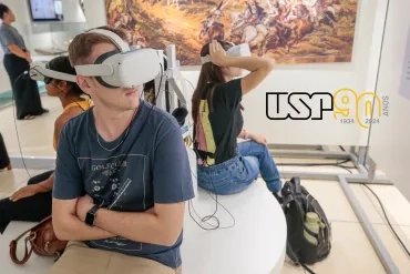 Durante a Mostra os Jovens terão experiência imersiva e digital junto as obras dos Museus da USP. Foto: Exposição de Ribeirão Preto. Arquivo PRCEU. 