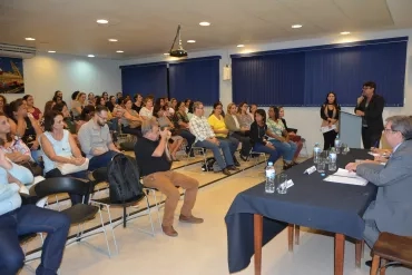 USP e Prefeitura firmam parceria pelo Ensino Básico. Auditório Clarice Lispector /UNIFATEA. Foto: Simone Colombo