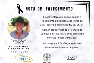 Nota de falecimento- Adilson José Alves da Silva